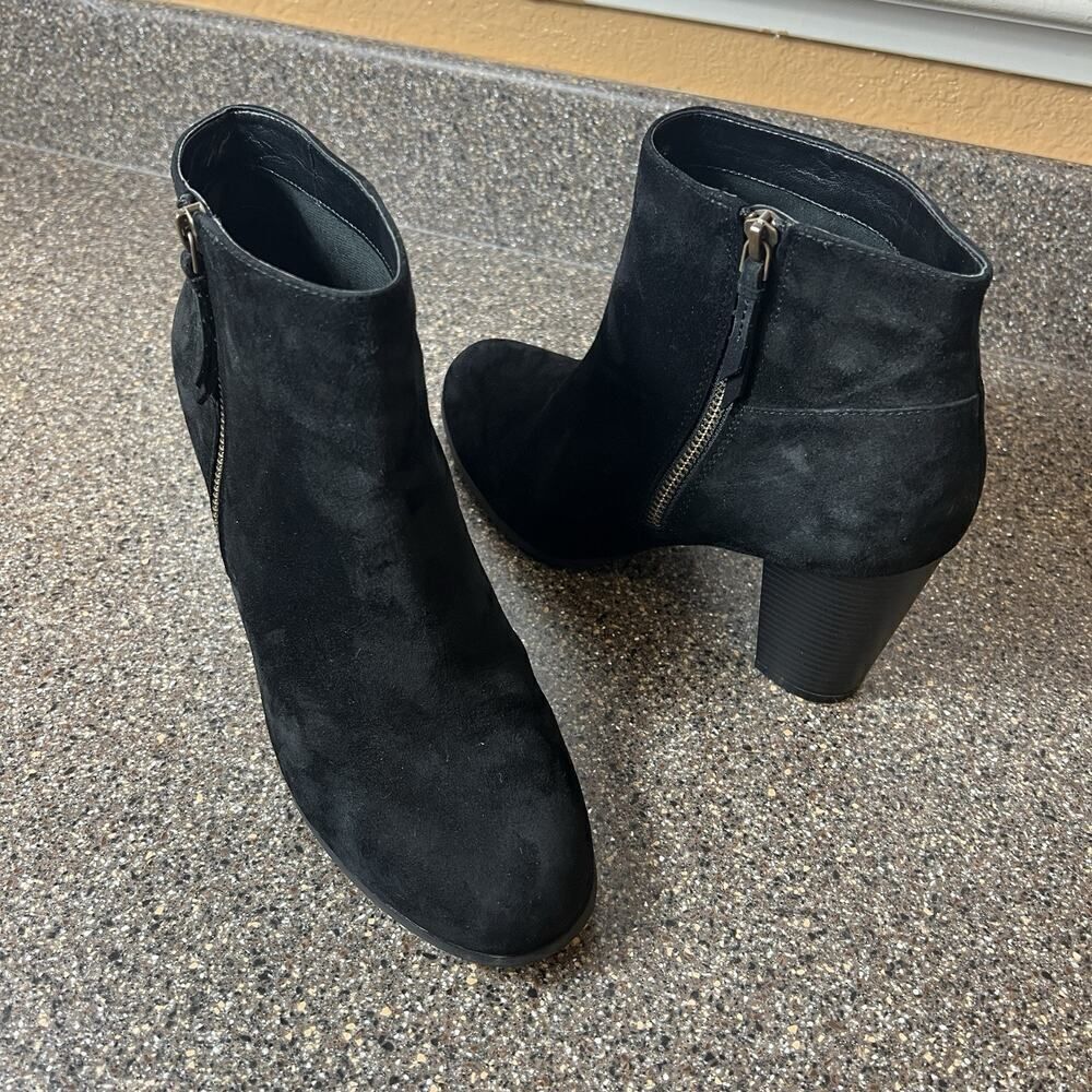 Cole Haan Grand Os. Ankle Bootie Womens Sz 10 B Black Suede Comfort Casual Boots